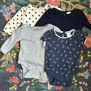 Gap Lace Trim Onesie Bundle, Size 0-3 Months